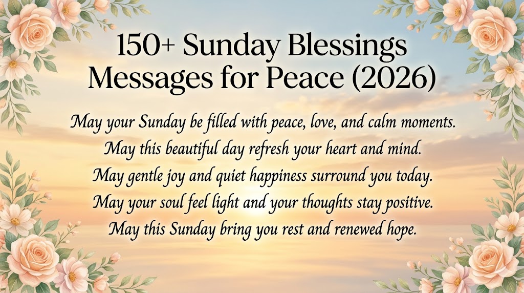 Sunday blessings featured image with sunrise and floral border