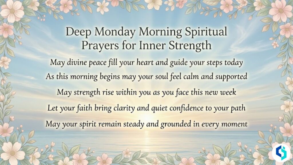 Spiritual Monday morning prayer image for inner strength