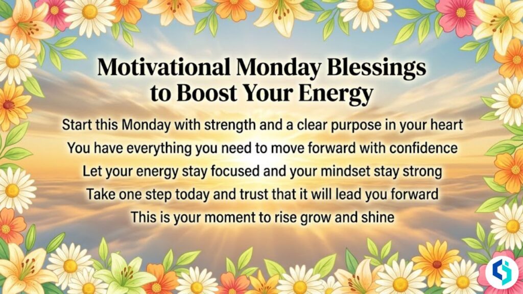 Motivational Monday blessing image for energy and success