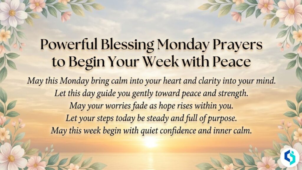 Monday blessing prayer image for peace and strength