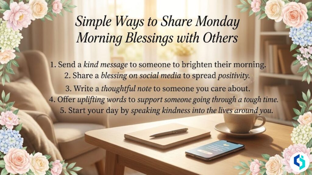 Simple ways to share Monday morning blessings with kind quotes and floral border