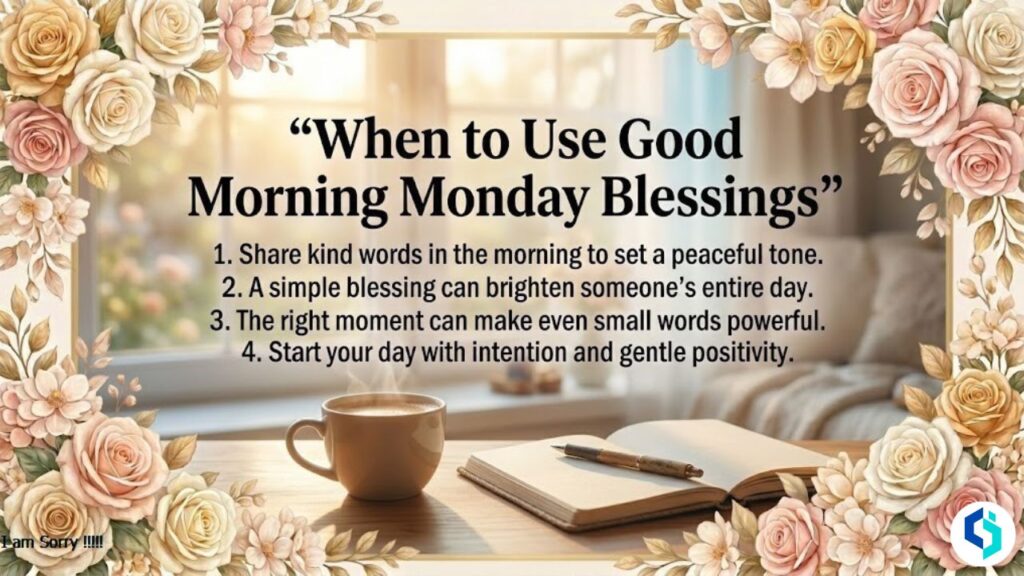 When to use good morning Monday blessings with calm morning scene