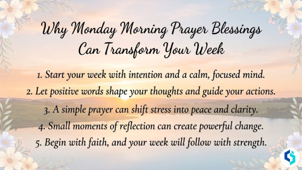 Why Monday morning prayer blessings can transform your week with uplifting quotes and floral border