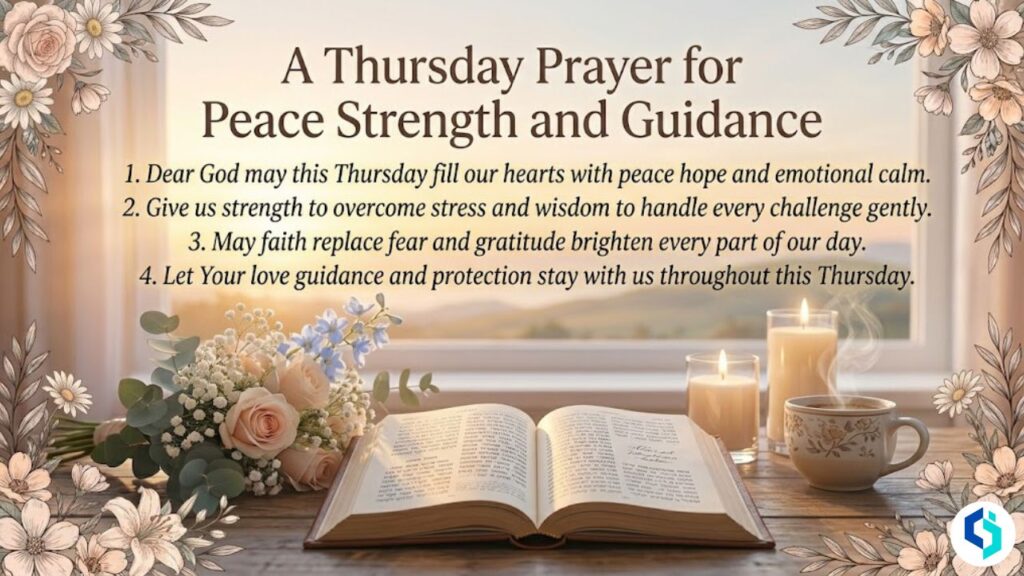 Thursday prayer for peace strength and guidance image