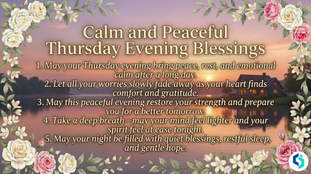 Calm and peaceful Thursday evening blessings image