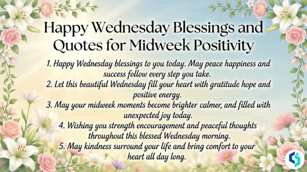 Happy Wednesday blessings and quotes floral morning image