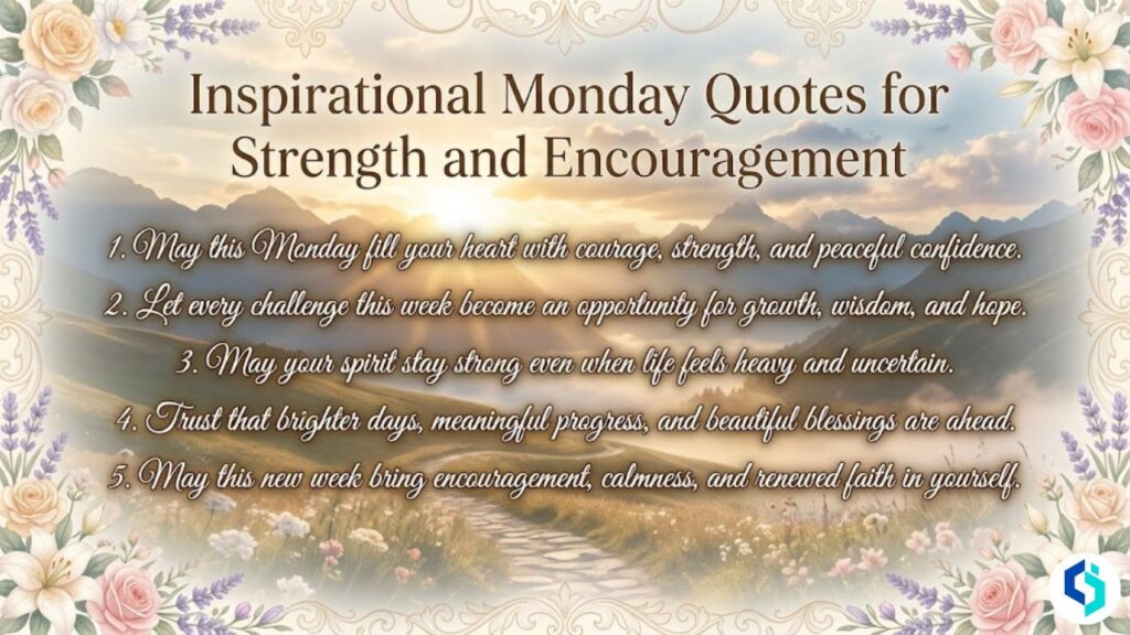 Inspirational Monday quotes strength encouragement image
