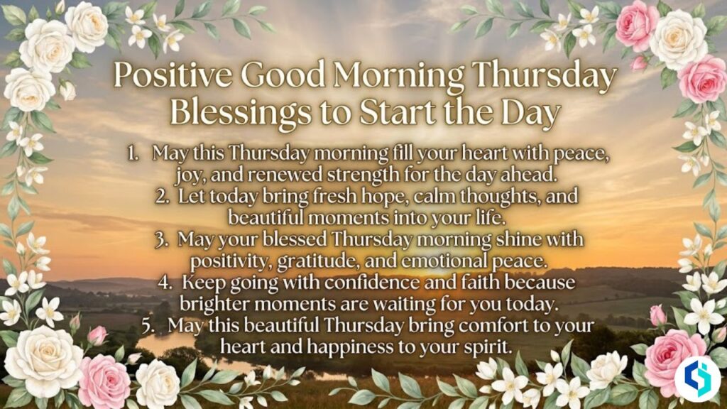 Positive good morning Thursday blessings with peaceful sunrise