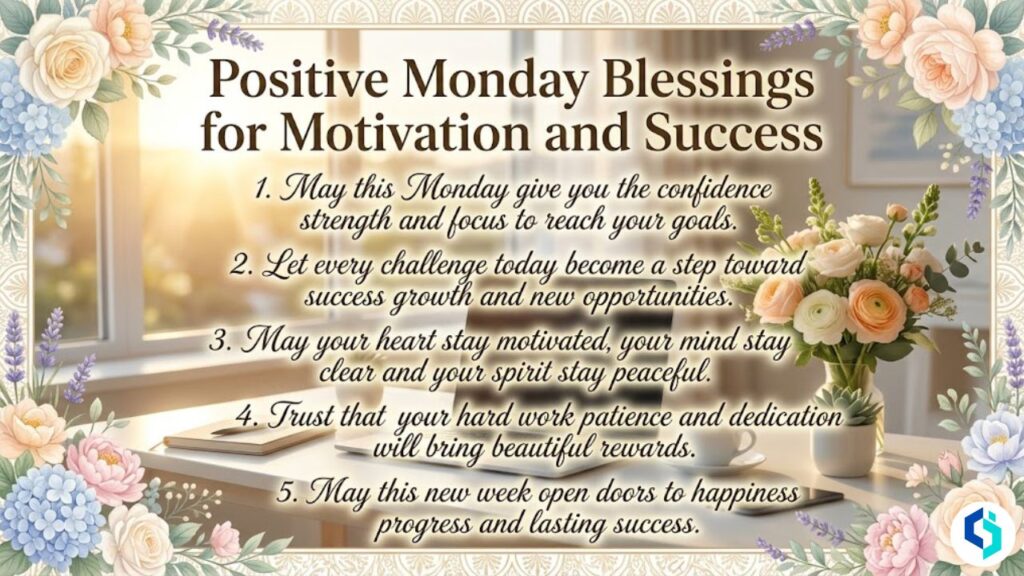 Positive Monday blessings motivational success image
