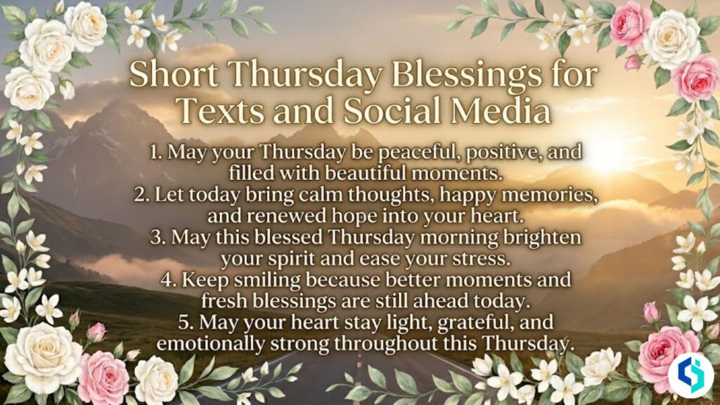 Short Thursday blessings image for social media sharing
