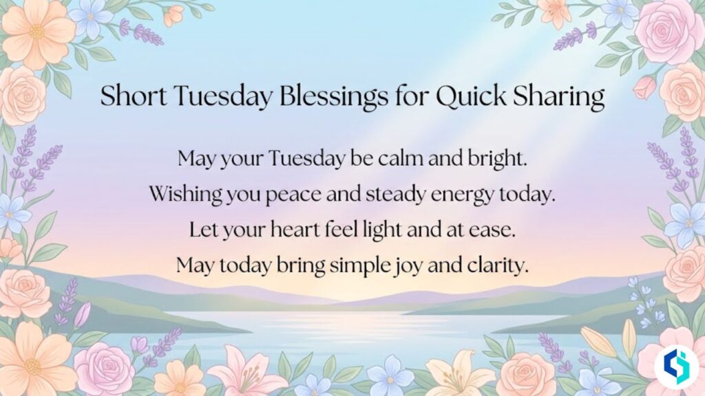 Short Tuesday blessings image with simple peaceful design