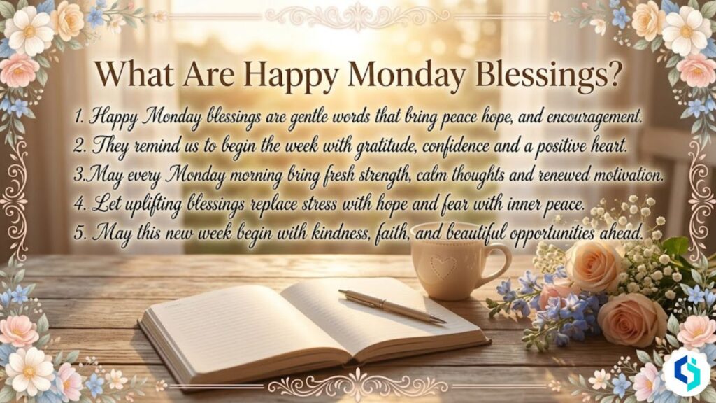 What are happy Monday blessings inspirational image