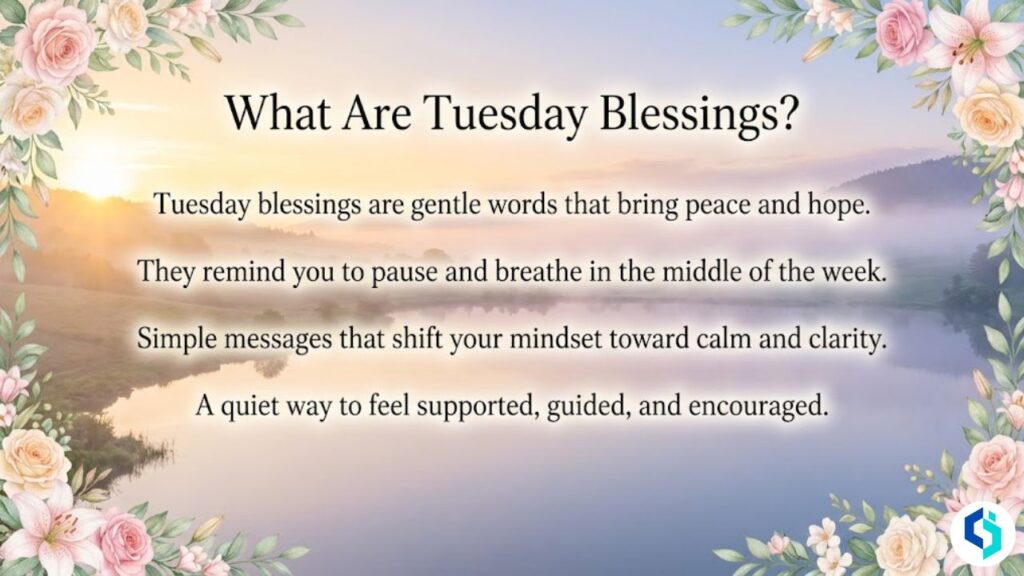 What are Tuesday blessings meaning image with calm background