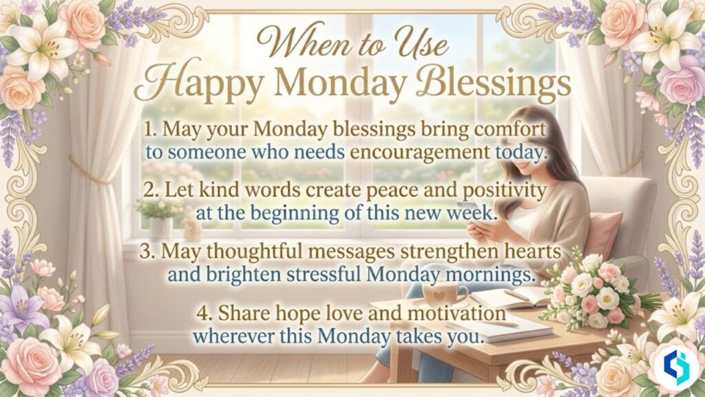 When to use happy Monday blessings inspirational image