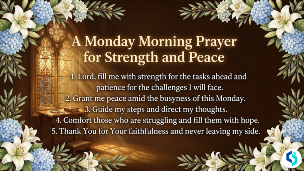 onday morning prayer for strength and peace