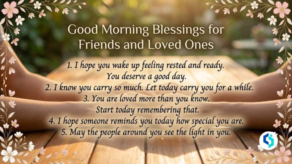 Good morning blessings for friends and loved ones with hands holding