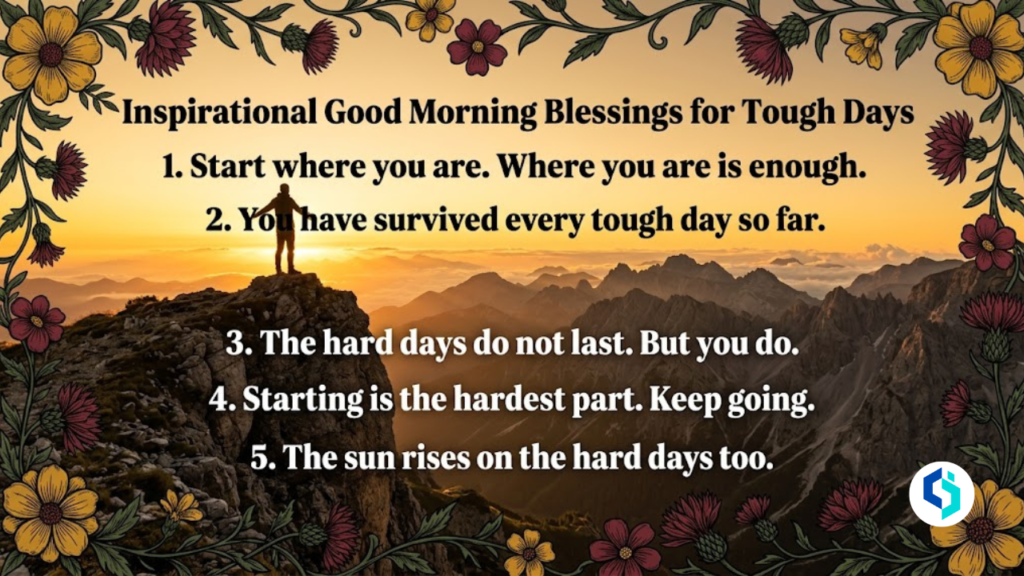  Inspirational good morning blessings for tough days with mountain sunrise