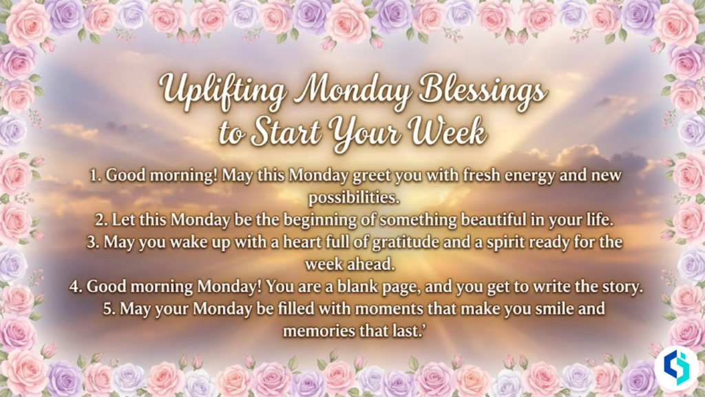 Uplifting Monday blessings to start your week with hope and positivity
