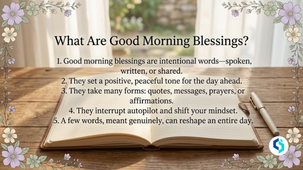 What are good morning blessings - definition and explanation with journal