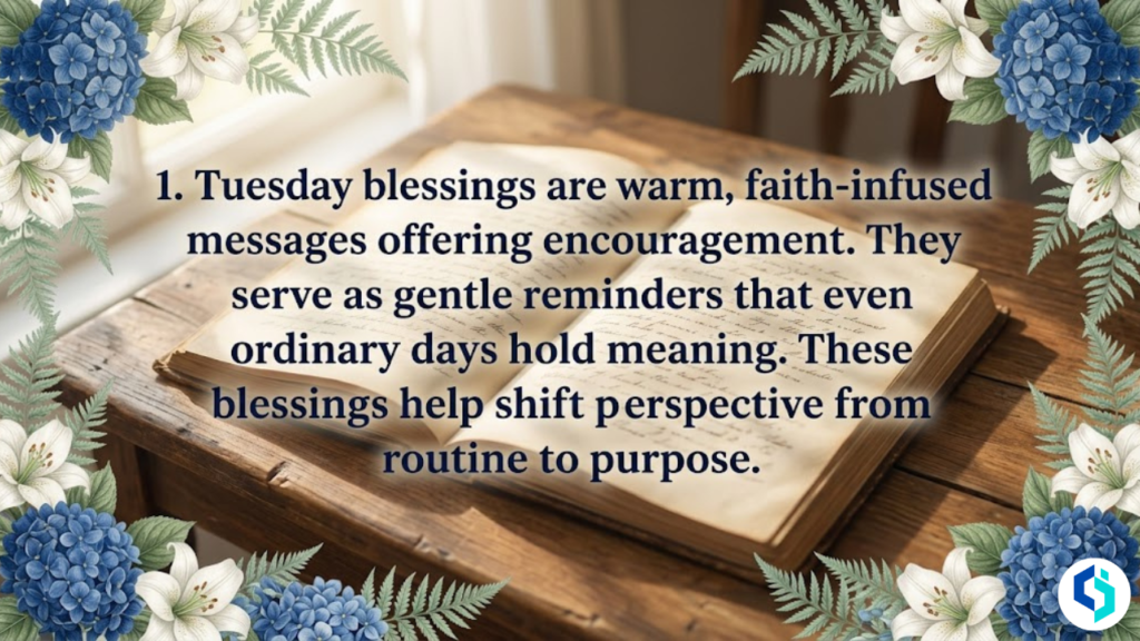 What are Tuesday inspirational blessings explained with floral border